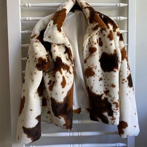 “Shein” Patterned faux-fur jacket